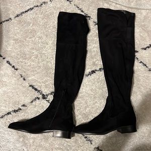 Black tall suede over the knee boots (8.5W)